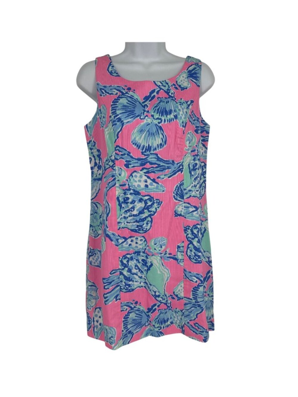 Lilly Pulitzer Cathy Shift Dress With Seashell Zipper Pull Lace Detail Size 2